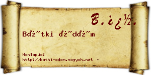 Bátki Ádám névjegykártya